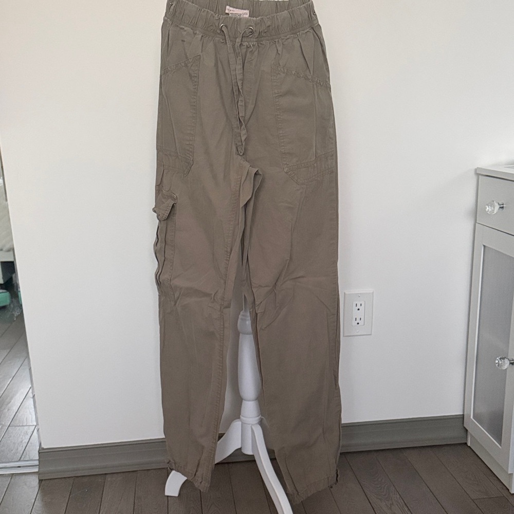Sincerely Jules Women's Tan Cargo Parachute Pants cotton